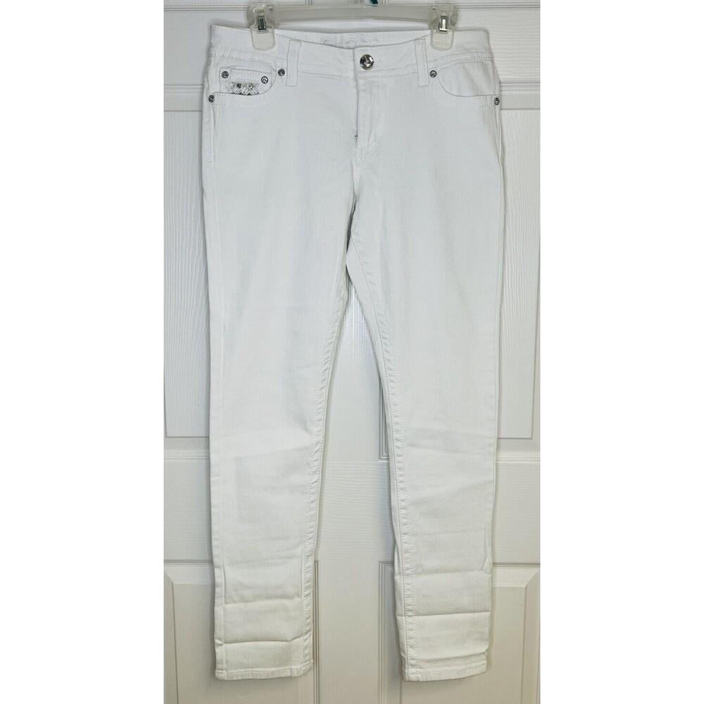 Rue 21 White Jeans Bejeweled Pockets Juniors Size 11/12